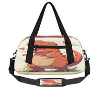 Lindas bolsas de lona para niños y niñas, diseño de dinosaurios, ligera, deportiva, para gimnasio, para fin de semana, para llevar durante la noche, viajes, baile, Lindo dinosaurio., 18.5L x 7.8W x