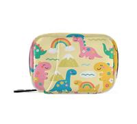 Lindas bolsas de medicación de dinosaurios coloridos de dibujos animados con compartimentos desmontables, organizador de píldoras reutilizable, viaje para bolso