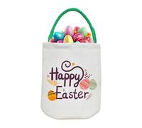 Lindas bolsas de Pascua, canasta de Pascua divertida y vacía | Bolsa de para niños de gran capacidad | Barda de cestería del organizador de decoración de fiesta para huevos, dulces o juguetes