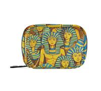 Lindas bolsas de píldoras amarillas de faraón de dibujos animados para medicina con compartimentos desmontables, organizador portátil de píldoras de 7 días para bolso