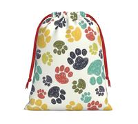 Lindas bolsas de regalo coloridas con estampado de huellas de perro para Navidad, fiestas de vacaciones, bolsa de regalo, varios tamaños