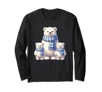 Lindas Bufandas a Juego de la Familia del Oso Polar Manga Larga