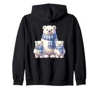 Lindas Bufandas a Juego de la Familia del Oso Polar Sudadera con Capucha