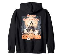 Lindas Calabazas de Fantasmas de casa embrujada de Halloween, Gato Negro Sudadera con Capucha