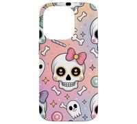 Lindas calaveras kawaii de Halloween en colores pastel Carcasa para iPhone 14 Pro