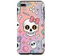 Lindas calaveras kawaii de Halloween en colores pastel Carcasa para iPhone 7 Plus/8 Plus