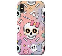 Lindas calaveras kawaii de Halloween en colores pastel Carcasa para iPhone X/XS