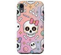 Lindas calaveras kawaii de Halloween en colores pastel Carcasa para iPhone XR