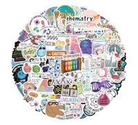 Lindas calcomanías de biología, calcomanías de ciencia estética, decoración de ciclos, 110 unidades, suministros de de cumpleaños para estudiantes, adolescentes y adultos