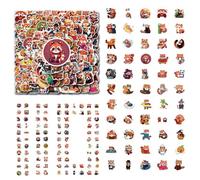 Lindas calcomanías de panda - Juego de 110 pegatinas de PVC de dibujos animados, divertidas pegatinas estéticas de grafiti de animales, diseños resistentes a la decoloración, despegar y pegar | Botell