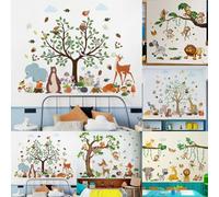 Lindas calcomanías de vinilo con animales de la selva para habitaciones de niños que inspiran la imaginación con cada diseño (D)