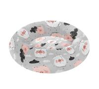 Lindas camas para perros de dibujos animados de cerdos grises claros, para aliviar el estrés, camas esponjosas para cachorros para mascotas de tamaño mediano