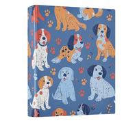 Lindas carpetas de 3 anillos con estampado de huellas de perros, 1.5 pulgadas, con capacidad para 200 hojas, carpeta decorativa de tres anillos para escuela, oficina, hogar, 1 paquete