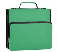 Lindas carpetas de 3 anillos en D de 1.5 pulgadas, tamaño mediano, color verde mar, con cremallera, organizador de almacenamiento con asa, bolsa escolar con correa para el hombro