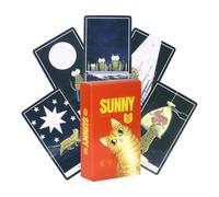 Lindas Cartas de Tarot, baraja de Gato Naranja de 78 Cartas, Juego de de Aprendizaje de 3.94 x 2.36 Pulgadas, Lectura de orientación Amplia, Herramienta de meditación de atención Plena, Ideal