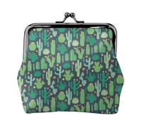 Lindas carteras pequeñas con ilustración de cactus sin costuras para mujer, carteras para mujer, monedero para mujer, cartera pequeña para mujer, bolsa de maquillaje pequeña para bolso, Black, Talla