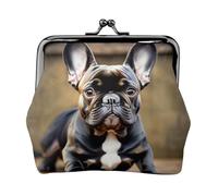 Lindas carteras pequeñas de bulldog para mujer, carteras para mujer, monedero para mujer, cartera pequeña para mujer, con cremallera y cierre de beso, negro, talla única, Art Deco, Black, Talla única,