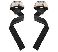 Lindas correas de levantamiento de fitness para perros de salchicha marrón de dibujos animados de 26 pulgadas, correas acolchadas de neopreno para levantamiento de potencia, entrenamiento de fuerza