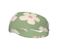 Lindas Diademas Verdes Estilo Boho con Margaritas, 1 Diadema Deportiva Antideslizante para Mujer, Cintas elásticas Suaves para el Sudor, Cintas para el