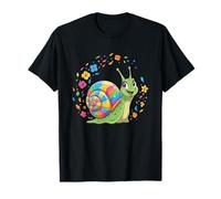 Lindas Flores de Primavera Coloridas de Caracol arcoíris Camiseta