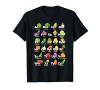 Lindas Frutas Y Verduras Alfabeto ABC Jardín Vegano Camiseta