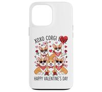 Lindas Gafas de Sol Corgi Valentine Heart Rose Sweet Dog Love Carcasa para iPhone 13 Pro MAX