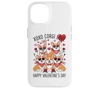 Lindas Gafas de Sol Corgi Valentine Heart Rose Sweet Dog Love Carcasa para iPhone 14