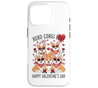Lindas Gafas de Sol Corgi Valentine Heart Rose Sweet Dog Love Carcasa para iPhone 16 Pro