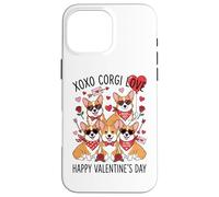 Lindas Gafas de Sol Corgi Valentine Heart Rose Sweet Dog Love Carcasa para iPhone 16 Pro MAX