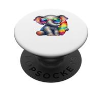 Lindas Gafas de Sol de Elefante arcoíris para bebé PopSockets PopGrip Adhesivo