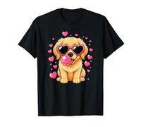 Lindas Gafas de Sol Golden Retriever Heart Valentines Puppy Love Camiseta