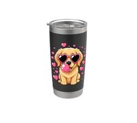 Lindas gafas de sol Golden Retriever Heart Valentines Puppy Love Vaso térmico de acero inoxidable de doble pared