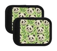 Lindas hojas de bambú con diseño de panda verde para maletas, fundas suaves para maletas, 5.9 x 4.3 pulgadas, Lindo panda hojas de bambú verde, Set of 2