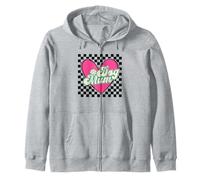 Lindas Huellas de Huellas de corazón Rosa con Texto en inglés Say Happy Mother's Day Sudadera con Capucha