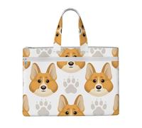 Lindas huellas de patas de perro,Bolsa de lona para documentos con cremallera, bolso de mano, maletín para la escuela y la oficina.