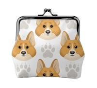 Lindas Huellas de patitas de Perro,Monedero de Piel sintética, Carteras pequeñas, Monedero con Cierre de Broche