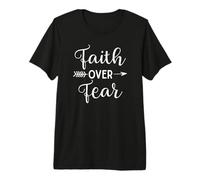 Lindas Letras cristianas Inspiradoras de Faith Over Fear Arrow Camiseta Premium