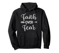 Lindas Letras cristianas Inspiradoras de Faith Over Fear Arrow Sudadera con Capucha
