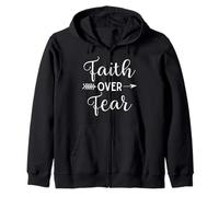 Lindas Letras cristianas Inspiradoras de Faith Over Fear Arrow Sudadera con Capucha