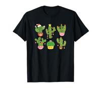 Lindas Luces de árbol de Navidad de Cactus para Amantes de Las Plantas Camiseta