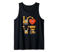 Lindas máquinas de construcción, creando la Palabra Amor, San Valentín Camiseta sin Mangas
