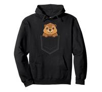 Lindas Marmotas Asomándose del Bolsillo Arte Animal Kawaii Sudadera con Capucha