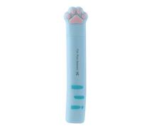 Lindas mini tijeras de pata de gato, de acero inoxidable, divertidas, portátiles, de bolsillo, pequeñas tijeras de seguridad plegables para cortar papel, álbumes de recortes, manualidades (azul)