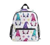Lindas mochilas blancas con diseño de gnomos y estrellas, para niñas y niños pequeños, Cute Gnomes Stars White 2, Medium, Mochilas con estampado de fútbol