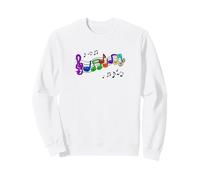 Lindas Notas Musicales de Colores Brillantes con Caras Felices Sudadera