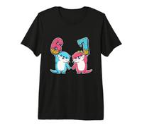 Lindas nutrias 67 Números Niños Niñas Moda Meme Amantes de los Animales Camiseta Premium