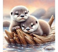 Lindas nutrias Marinas Puzzle de 120 Piezas,20x20 cm Rompecabezas DIY,Entretenimiento Creativo,Rompecabezas para Adultos,Juego de Habilidad para Toda la Familia