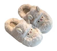 Lindas pantuflas, acogedoras zapatillas de felpa de invierno, antideslizantes, suaves, ligeras zapatillas de algodón para adultos, zapatos de mujer, resistentes al agua, 38, beige, 40 EU