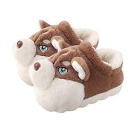 Lindas pantuflas Husky para hombre, pantuflas de tobillo de dibujos animados Husky, deslizadores suaves y esponjosos, zapatos de casa de diseño mullido, zapatos cómodos y modernos para interiores y