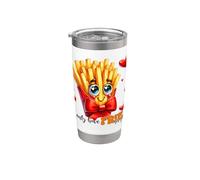 Lindas patatas fritas, solo tengo patatas fritas para ti Love Hearts Vaso térmico de acero inoxidable de doble pared